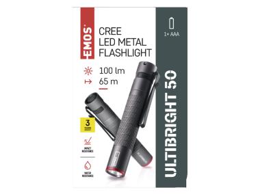 Zdjęcie: Latarka metalowa Cree LED Ultibright 50, 100lm, 1xAAA EMOS