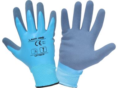 Zdjęcie: Rękawice lateks niebieskie,  8, CE, LAHTI PRO