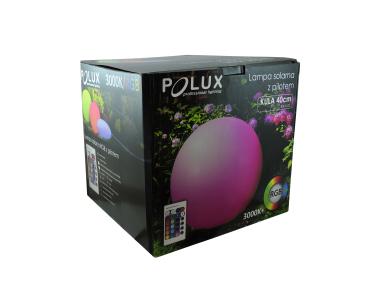 Zdjęcie: Lampa solarna Kula RGB 40 cm z pilotem POLUX