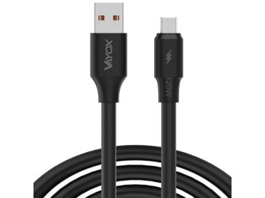 Zdjęcie: Kabel USB - micro USB 120W 3A 1 m fast line czarny VA0107 VAYOX