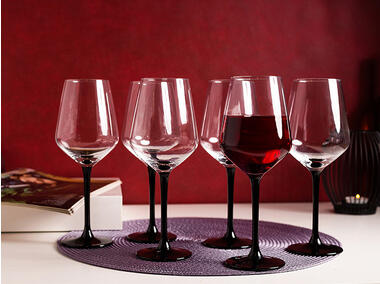 Zdjęcie: Komplet kieliszków Rubin Black  na czerwone wino 370 ml - 6 szt. ALTOMDESIGN