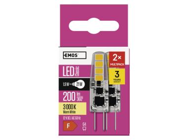 Zdjęcie: Żarówka LED Classic JC, G4, 1,9 W (21 W), 200 lm, ciepła biel 2PK EMOS