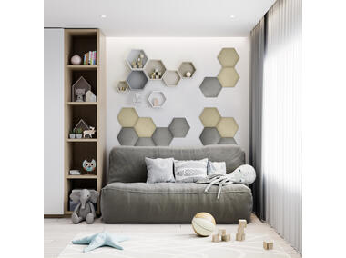 Zdjęcie: Panel tapicerowany Mollis Hexago 17x17 cm ME30 STEGU