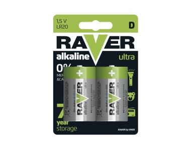 Zdjęcie: Bateria alkaliczna Raver Ultra Alkaline D (LR20) blister 2 EMOS