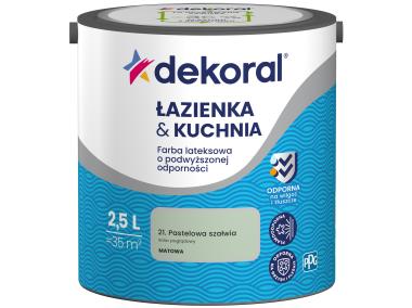 Zdjęcie: Farba lateksowa Łazienka&Kuchnia pastelowa szałwia 2,5 L DEKORAL