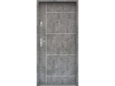 Zdjęcie: Drzwi wejściowe do mieszkań Bastion A-65 Beton srebrny 80 cm (NW) prawe ODO KR CENTER