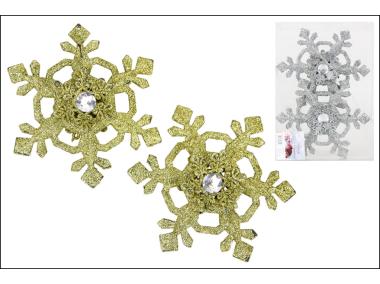 Zdjęcie: Ozdoba bożonarodzeniowa zawieszka - śnieżynka 2 szt. 13 cm EM&EM