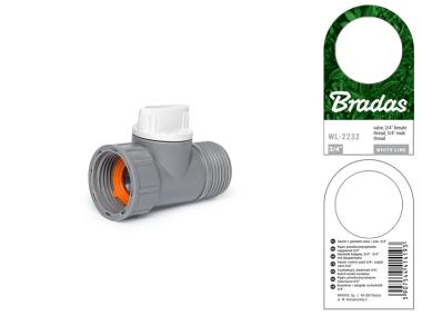 Zdjęcie: Przyłącze z zaworem GW/GZ 3/4" White Line BRADAS