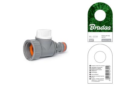 Zdjęcie: Przyłącze z zaworem GW/GZ 3/4" White Line BRADAS