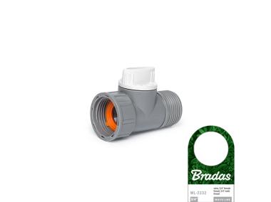 Zdjęcie: Przyłącze z zaworem GW/GZ 3/4" White Line BRADAS