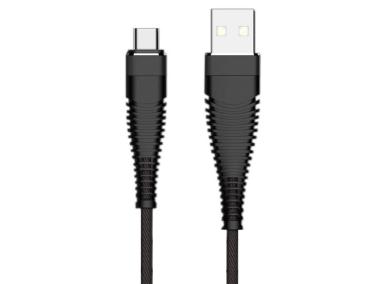 Zdjęcie: Kabel USB - USB C wzmacniany czarny LB0153 LIBOX