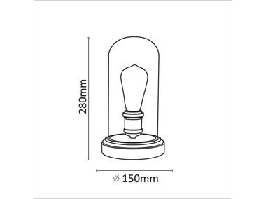 Zdjęcie: Lampa stolowa Varde metal czarny + szkło POLUX