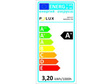 Zdjęcie: Żarówka LED G45 E27 3,5 W 250 lm pc+aluminium POLUX