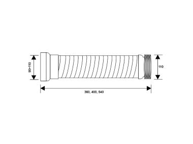 Zdjęcie: Rura elastyczna WC 360 mm MCALPINE