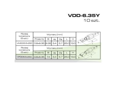 Zdjęcie: Konektory izolowane męskie 5 szt. + żeńskie 5 szt. żółte VDD-6.35Y VAYOX