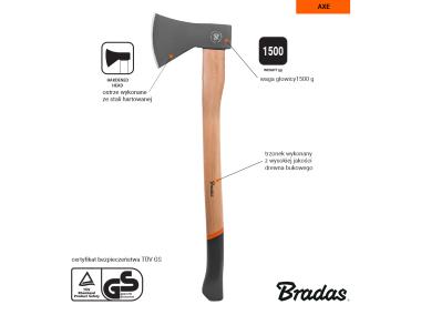 Zdjęcie: Siekiera uniwersalna Wood 1500 g BRADAS