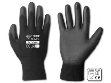 Zdjęcie: Rękawice ochronne Pure Black poliuretan, rozmiar 9 BRADAS