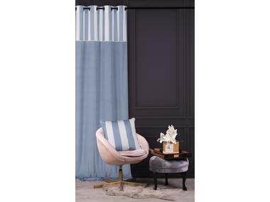 Zdjęcie: Zasłona welwetowa z drukowanym górnym pasem stripe chic błękit 140x270 cm CHIC HOME