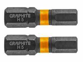 Bity udarowe HEX5x25 mm 2 szt. GRAPHITE