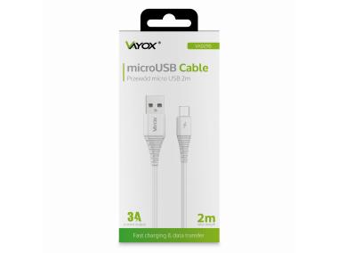 Zdjęcie: Kabel USB - micro USB 2 m biały VA0290 VAYOX