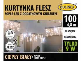 Kurtyna LED sople 100 szt. 5 m biały ciepły BULINEX