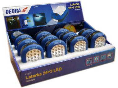 Zdjęcie: Latarka 24+3 Led z bateriami DEDRA