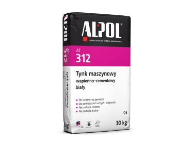 Zdjęcie: Tynk cementowo-wapienny maszynowy 30 kg biały AT312 ALPOL