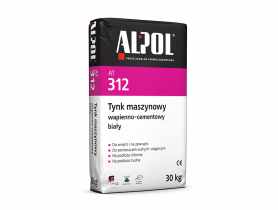 Tynk cementowo-wapienny maszynowy 30 kg biały AT312 ALPOL