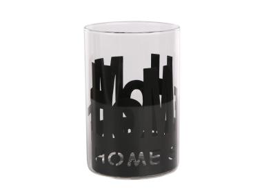 Zdjęcie: Świecznik szklany w czarnej metalowej osłonce 10x10x15 cm -Home ALTOMDESIGN