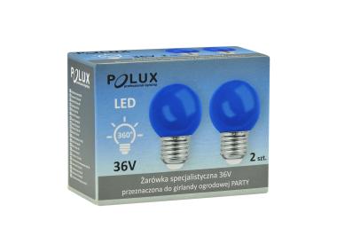 Zdjęcie: Żarówka LED G45 E27 36V 0,5 W niebieskie 2 szt. POLUX