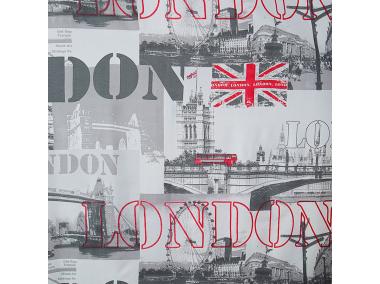 Zdjęcie: Zasłona London 140x250 cm biało-stalowo na przelotkach EUROFIRANY