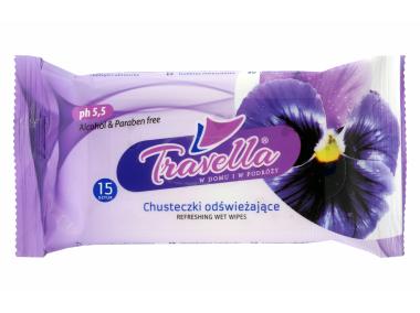 Zdjęcie: Chusteczki odświeżające Flower 15 szt. TRAVELLA