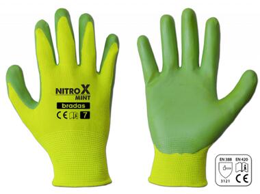 Zdjęcie: Rękawice ochronne Nitrox Mint nitryl, rozmiar 8 BRADAS