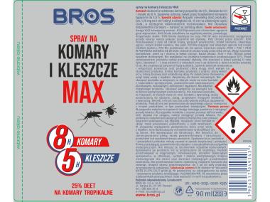 Zdjęcie: Spray na komary i kleszcze max 90 ml BROS