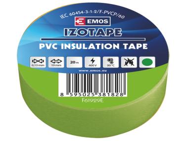 Zdjęcie: Taśma izolacyjna PVC 19mm, 20m zielona EMOS