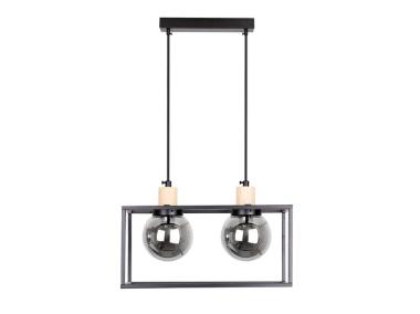 Zdjęcie: Lampa wisząca czarna metalowa dymiona 2xE27 Retro 2 CANDELLUX