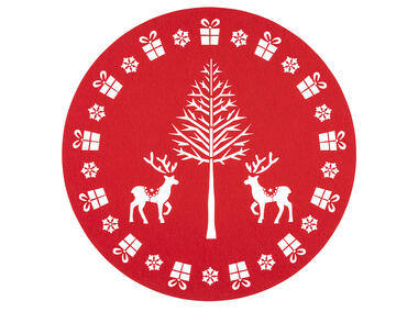 Zdjęcie: Mata filcowa okrągła średnica 35 cm dekor Christmas Tree Czerwona ALTOMDESIGN