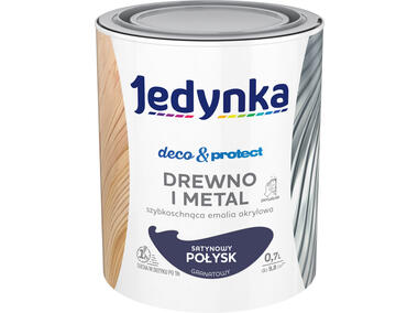 Zdjęcie: Farba do drewna i metalu Deco&Protect satynowy połysk granatowy 0,7 L JEDYNKA