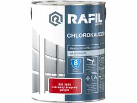 Emalia chlorokauczukowa czerwony drogowy RAL3020 5 L RAFIL