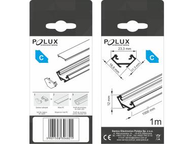 Zdjęcie: Profil zestaw 08BX-3 natynkowy aluminiowy typ C satyn POLUX