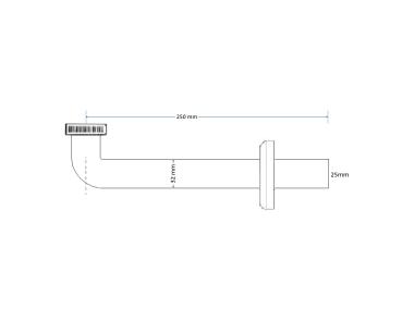 Zdjęcie: Przedłużka do syfonu umywalkowego z kolankiem 1.1/4x 32 mm L-250 mm chrom MCALPINE