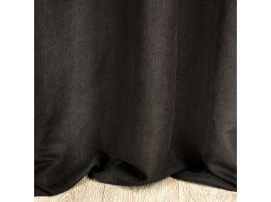 Zdjęcie: Zasłona Agis 140x250 cm czarna na przelotkach EUROFIRANY