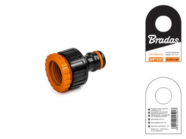 Zdjęcie: Przyłącze na kran 3/4" z redukcją 1/2" Black Line BRADAS