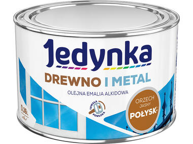 Zdjęcie: Emalia olejno-alkidowa drewno i metal orzech jasny 0,36 L połysk JEDYNKA