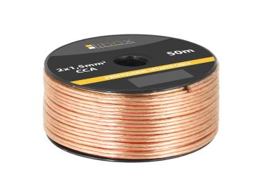 Zdjęcie: Kabel głośnikowy CCA 2x1,5mm LB0008-50,  50 m LIBOX