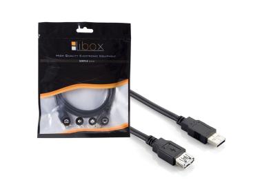 Zdjęcie: Kabel USB typ A wtyk-gniazdo 1,8/1,2 m LB0015 LIBOX