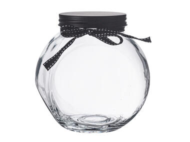 Zdjęcie: Pojemnik szklany skośny z kokardką 1,5 L ALTOMDESIGN