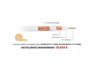 Zdjęcie: Kabel koncentryczny RG6U PCC113-30 CU+CU+CU HD 30 m LIBOX