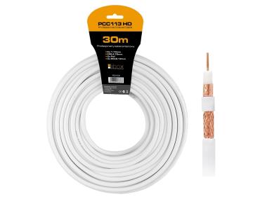 Zdjęcie: Kabel koncentryczny RG6U PCC113-30 CU+CU+CU HD 30 m LIBOX