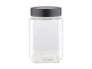 Zdjęcie: Pojemnik szklany kwadratowy z czarną pokrywką 0,7 L ALTOMDESIGN